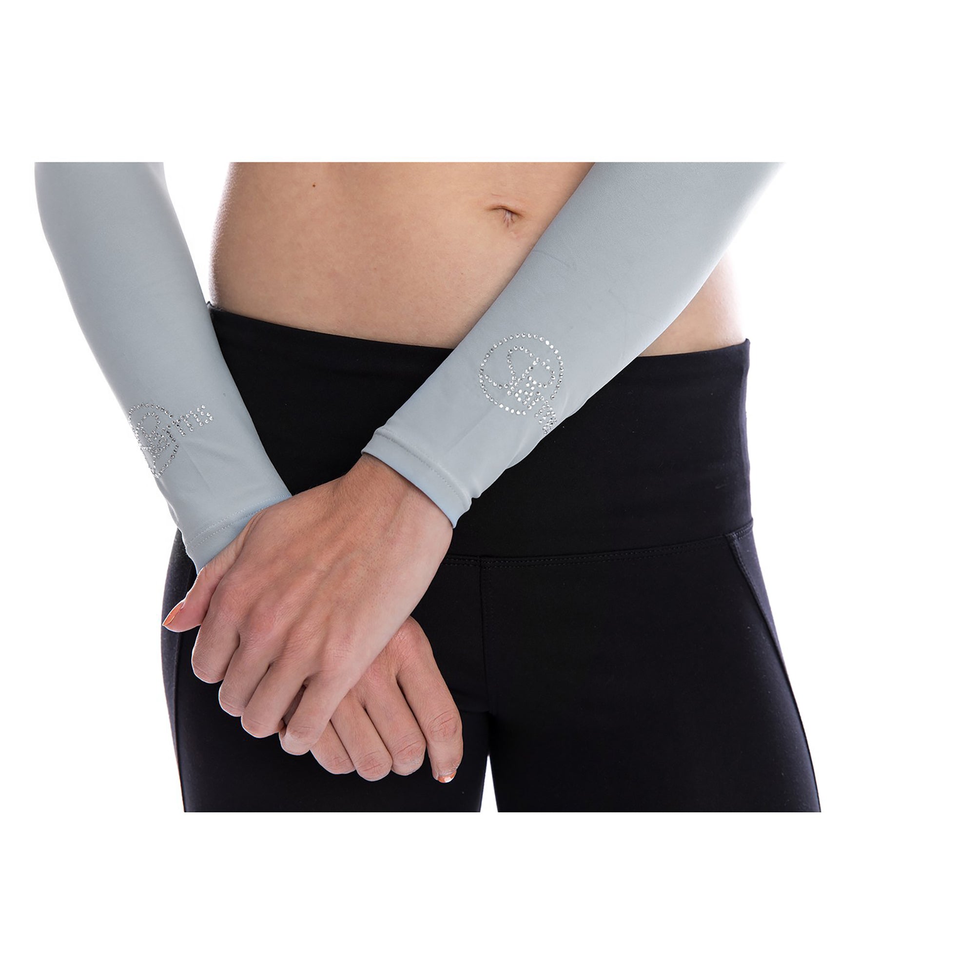 (CLOSEOUT) Sun Protection Crystal Shoulder Wrap (UV Sleeves) -Grey