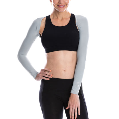(CLOSEOUT) Sun Protection Crystal Shoulder Wrap (UV Sleeves) -Grey