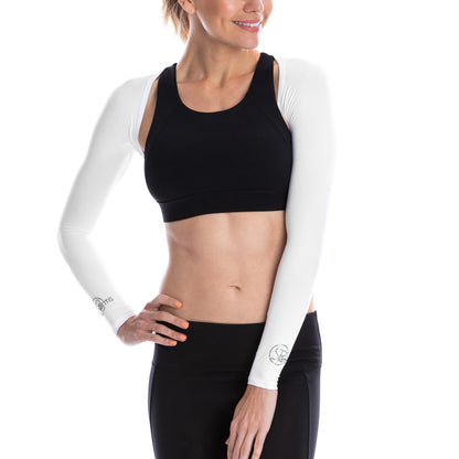 Sun Protection Crystal Shoulder Wrap (UV Sleeves) -White