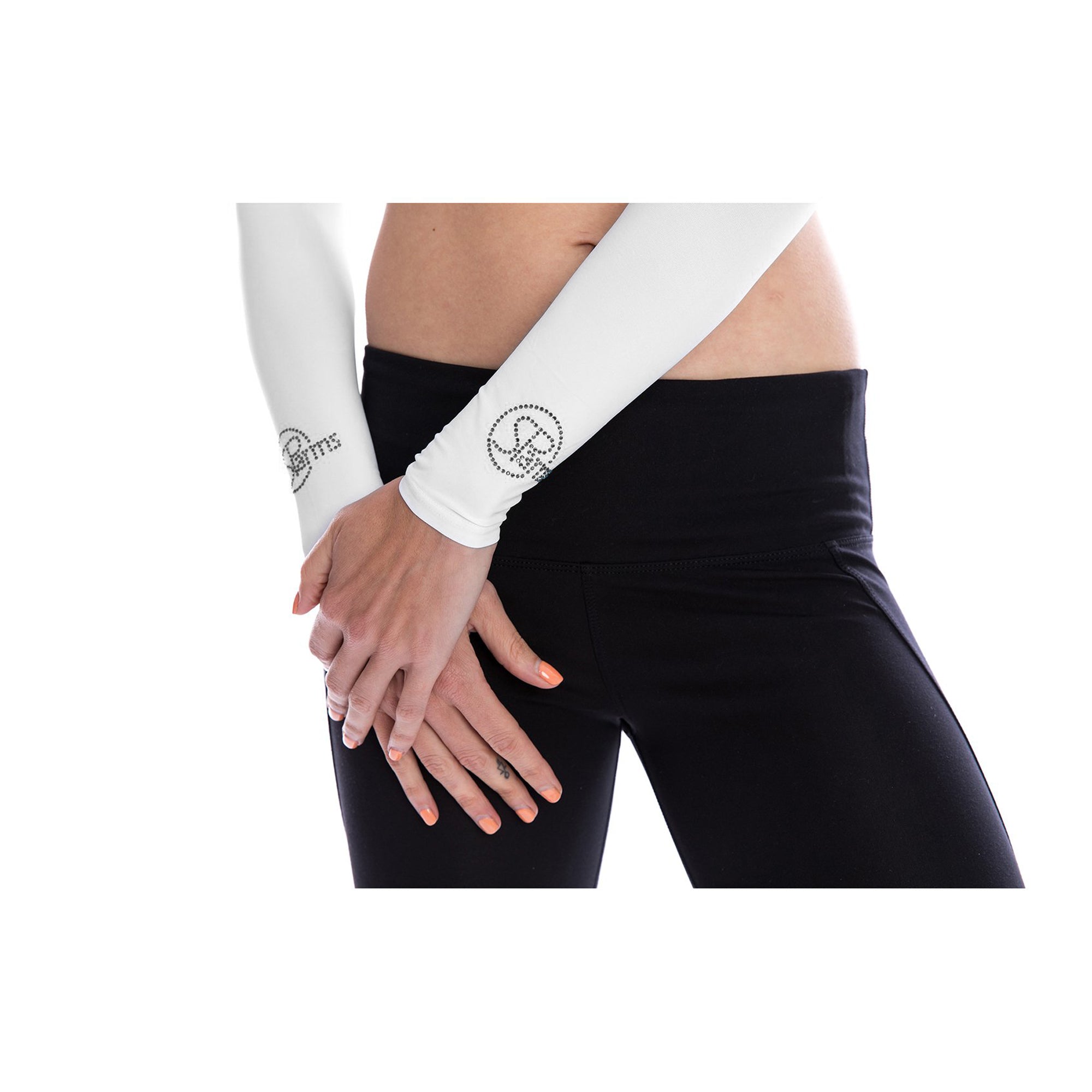 Sun Protection Crystal Shoulder Wrap (UV Sleeves) -White